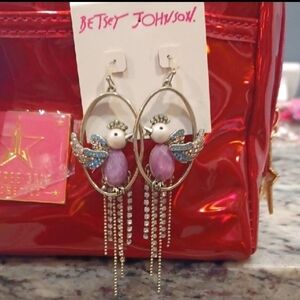 Betsey Johnson Bird Dangle Earrings